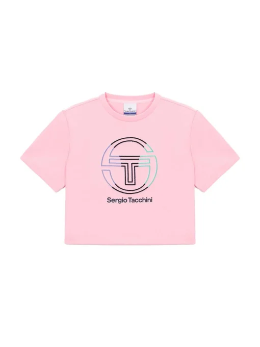 Sergio Tacchini Daily Tuft Big Logo Crop T-Shirt- LIGHT PINK Fashion