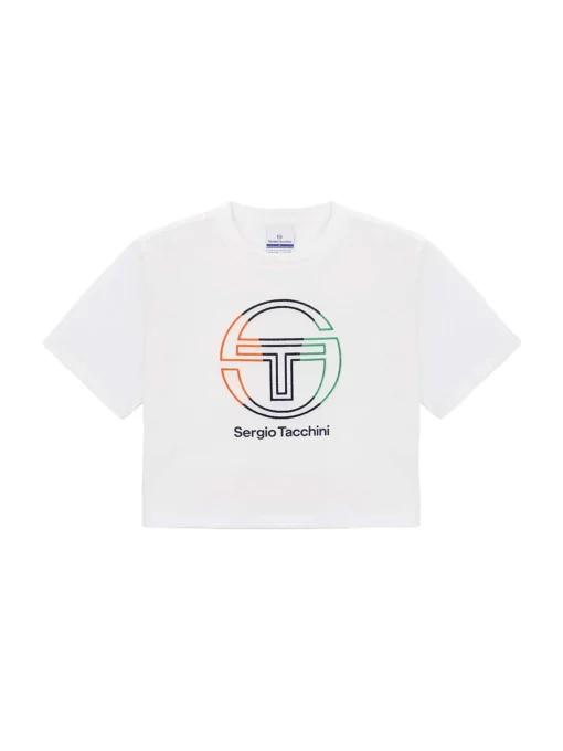 Sergio Tacchini Daily Tuft Big Logo Crop T-Shirt- OFF WHITE Fashion