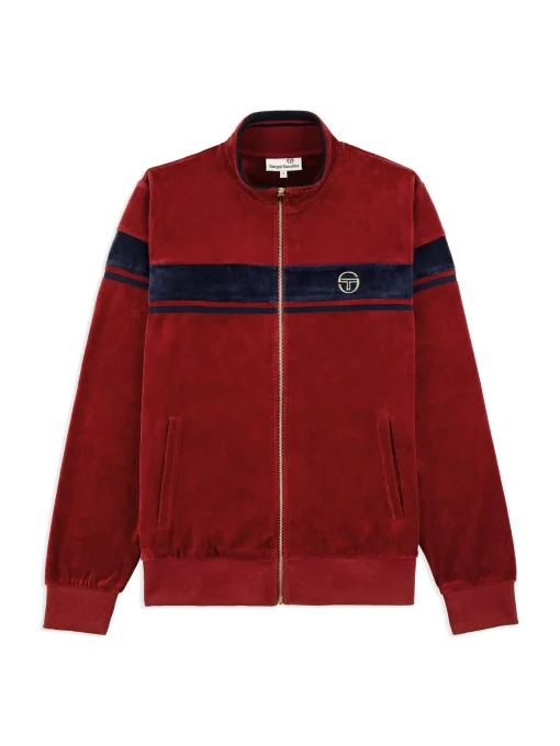 Sergio Tacchini Damarindo Velour Track Jacket- Merlot/ Maritime Blue MERLOT/MARITIME BLUE Sale