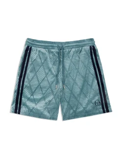 Sergio Tacchini Debossed Damarindo Velour Short- LARKSPUR New