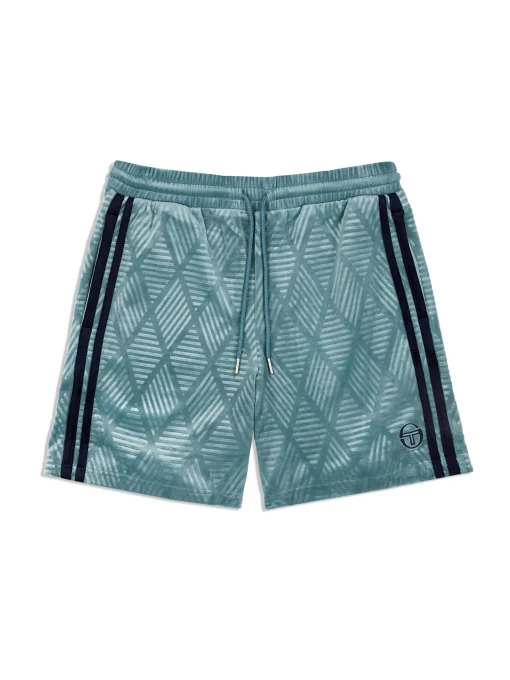 Sergio Tacchini Debossed Damarindo Velour Short- LARKSPUR New