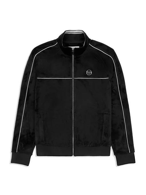 Sergio Tacchini Lioni Velour Track Jacket- BLACK BEAUTY Discount
