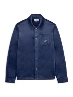 Sergio Tacchini Maglia Velour Overshirt- MARITIME BLUE New