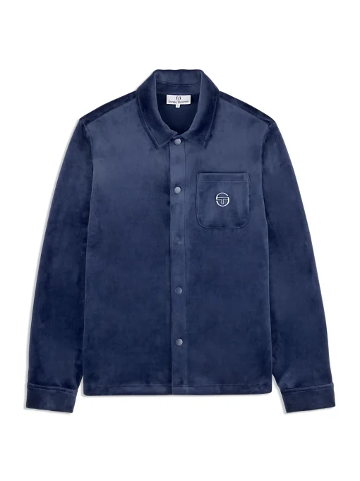 Sergio Tacchini Maglia Velour Overshirt- MARITIME BLUE New