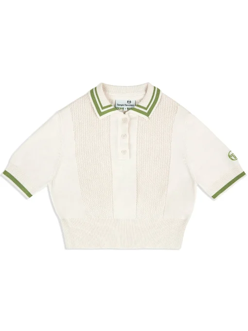 Sergio Tacchini Perla Knit Cropped Polo- GARDENIA Best
