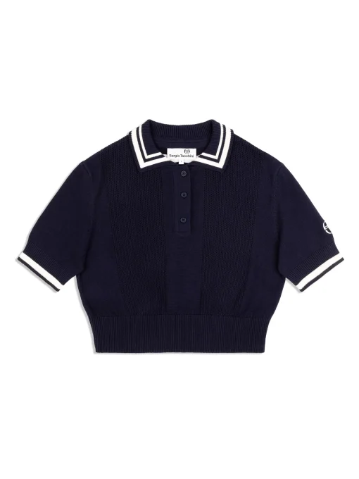 Sergio Tacchini Perla Knit Cropped Polo- MARITIME BLUE Hot