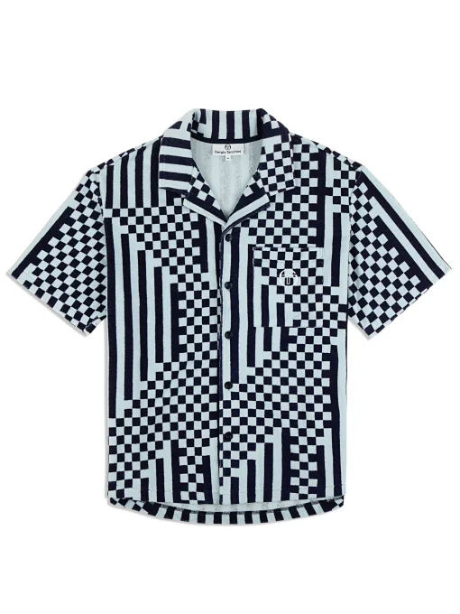 Sergio Tacchini Piastrella Terry Cabana Shirt- MARITIME BLUE Hot