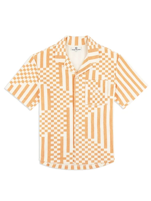 Sergio Tacchini Piastrella Terry Cabana Shirt- CANYON SUNSET Discount