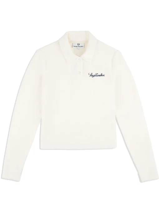 Sergio Tacchini Veneto Velour Long Sleeve Polo- GARDENIA Discount