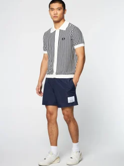 Sergio Tacchini Abramo Knit Polo- Pearled Ivory/ Maritime Blue PEARLED IVORY/MARITIME BLUE Hot