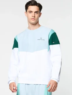 Sergio Tacchini Angolo Crewneck Sweatshirt- BRILLIANT WHITE Outlet
