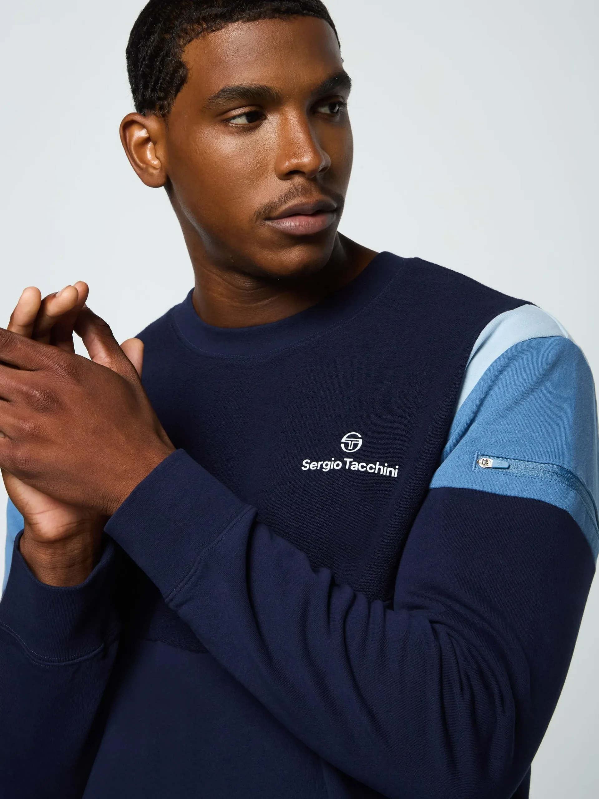 Sergio Tacchini Angolo Crewneck Sweatshirt- MARITIME BLUE Online