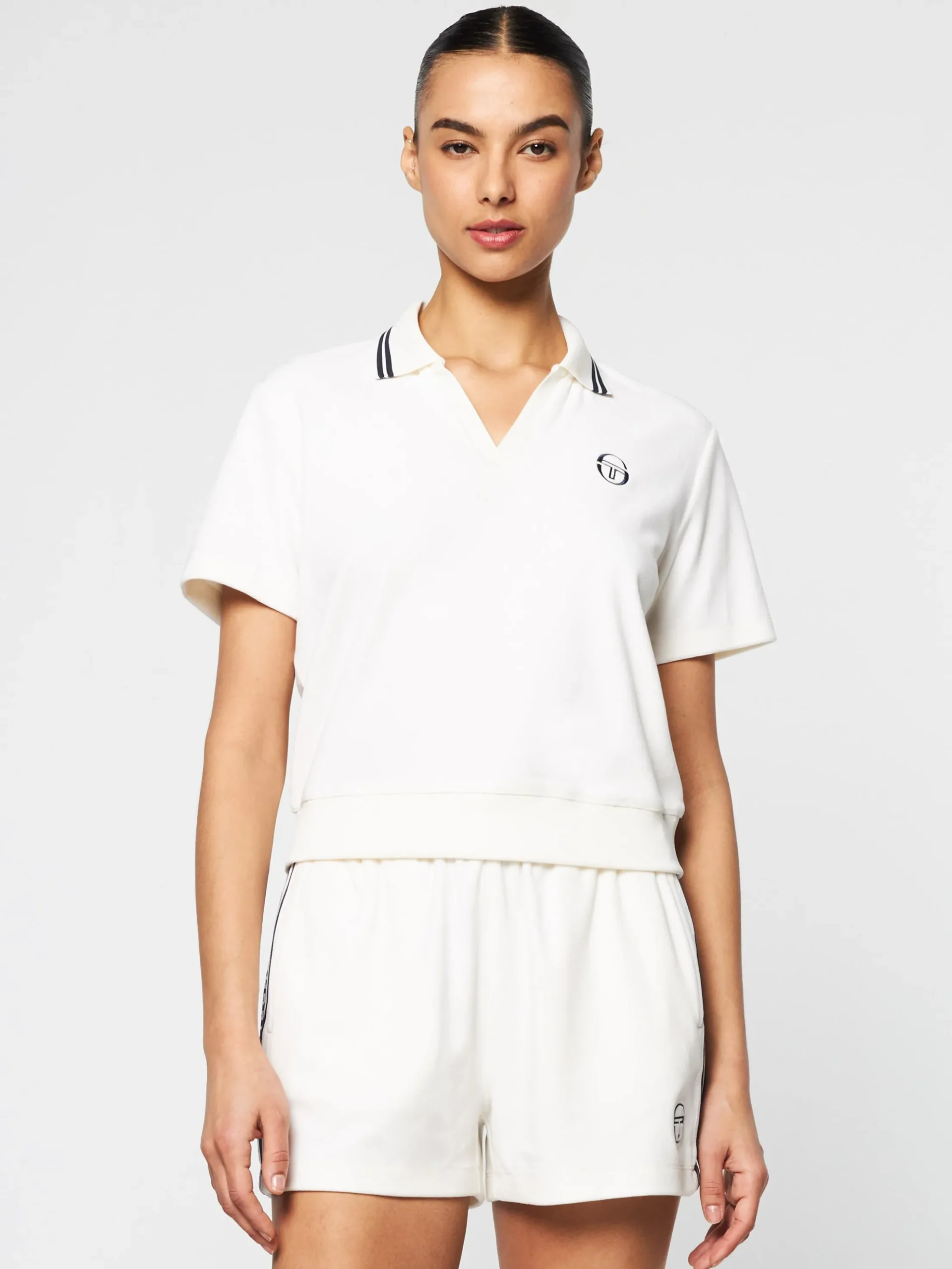 Sergio Tacchini Atri Velour Polo- GARDENIA Sale