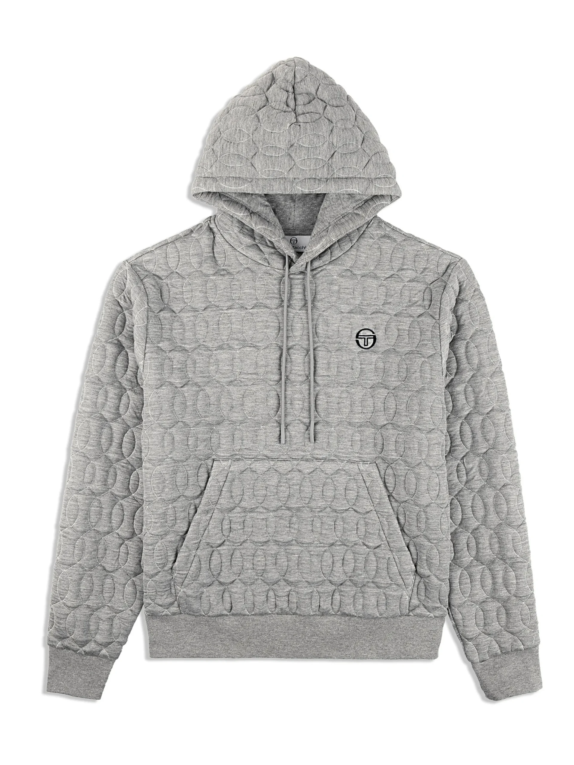 Sergio Tacchini Aversa Quilted Hoodie- LIGHT HEATHER GREY Sale