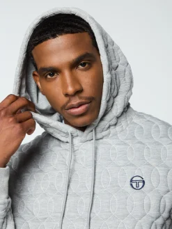 Sergio Tacchini Aversa Quilted Hoodie- LIGHT HEATHER GREY Sale