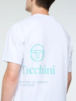 Sergio Tacchini Bari Graphic T-Shirt- BRILLIANT WHITE Hot