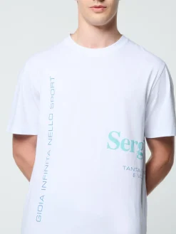 Sergio Tacchini Bari Graphic T-Shirt- BRILLIANT WHITE Hot