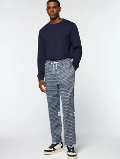 Sergio Tacchini Dallas Houndstooth Track Pant- MARITIME BLUE Online