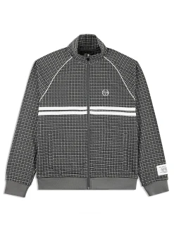 Sergio Tacchini Dallas Houndstooth Track Jacket- BLACK BEAUTY Sale