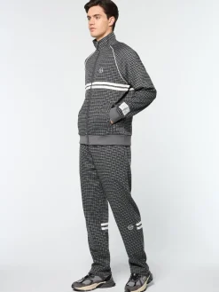 Sergio Tacchini Dallas Houndstooth Track Jacket- BLACK BEAUTY Sale