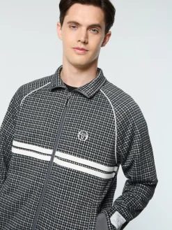 Sergio Tacchini Dallas Houndstooth Track Jacket- BLACK BEAUTY Sale