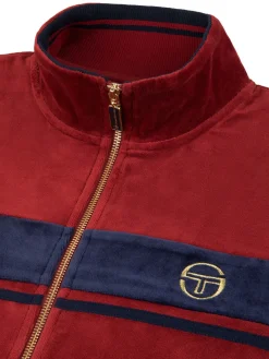 Sergio Tacchini Damarindo Velour Track Jacket- Merlot/ Maritime Blue MERLOT/MARITIME BLUE Sale