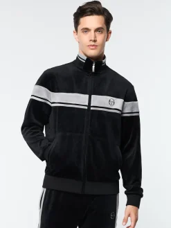 Sergio Tacchini Damarindo Velour Track Jacket- BLACK BEAUTY Online