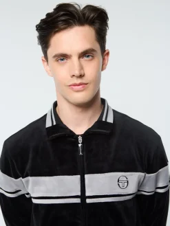 Sergio Tacchini Damarindo Velour Track Jacket- BLACK BEAUTY Online
