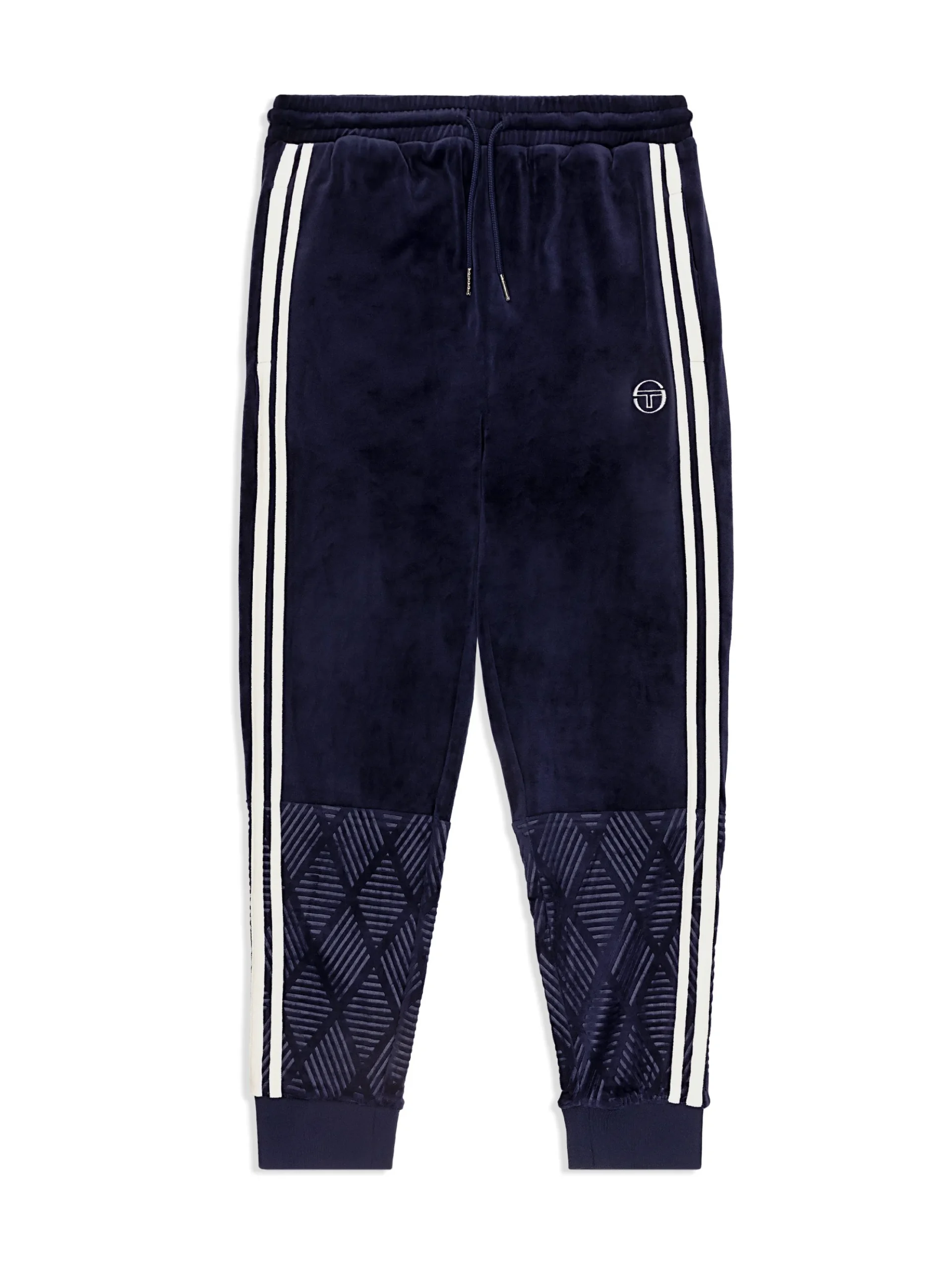 Sergio Tacchini Debossed Damarindo Velour Track Pant- MARITIME BLUE Fashion