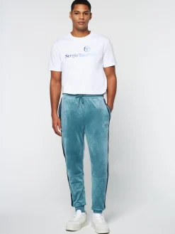 Sergio Tacchini Debossed Damarindo Velour Track Pant- LARKSPUR Sale