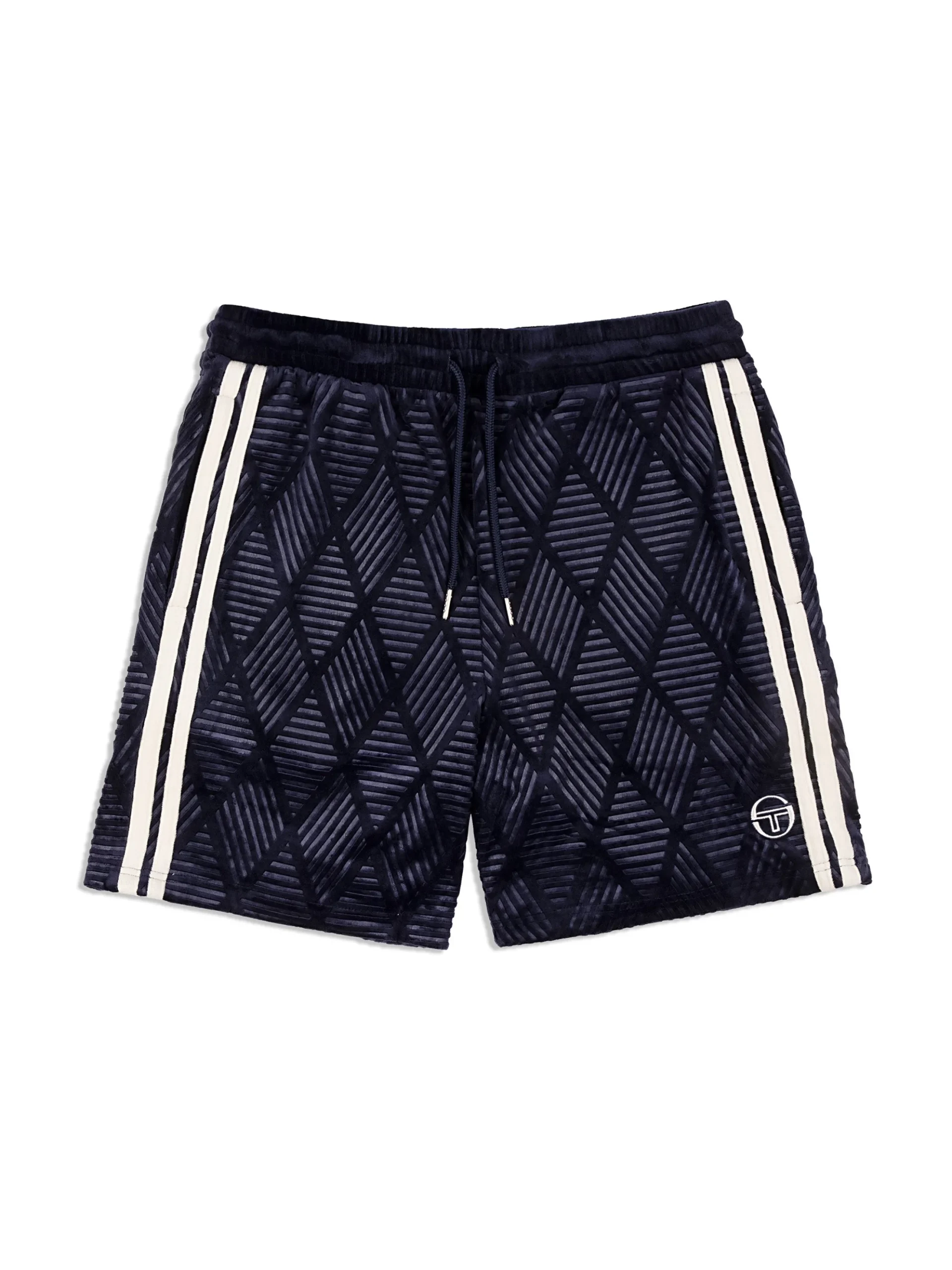 Sergio Tacchini Debossed Damarindo Velour Short- MARITIME BLUE Discount