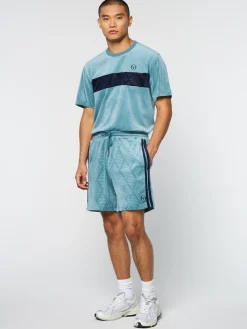 Sergio Tacchini Debossed Damarindo Velour Short- LARKSPUR New
