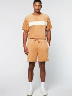 Sergio Tacchini Debossed Damarindo Velour Short- MEERKAT Hot