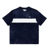 Sergio Tacchini Debossed Damarindo Velour T-Shirt- MARITIME BLUE Outlet