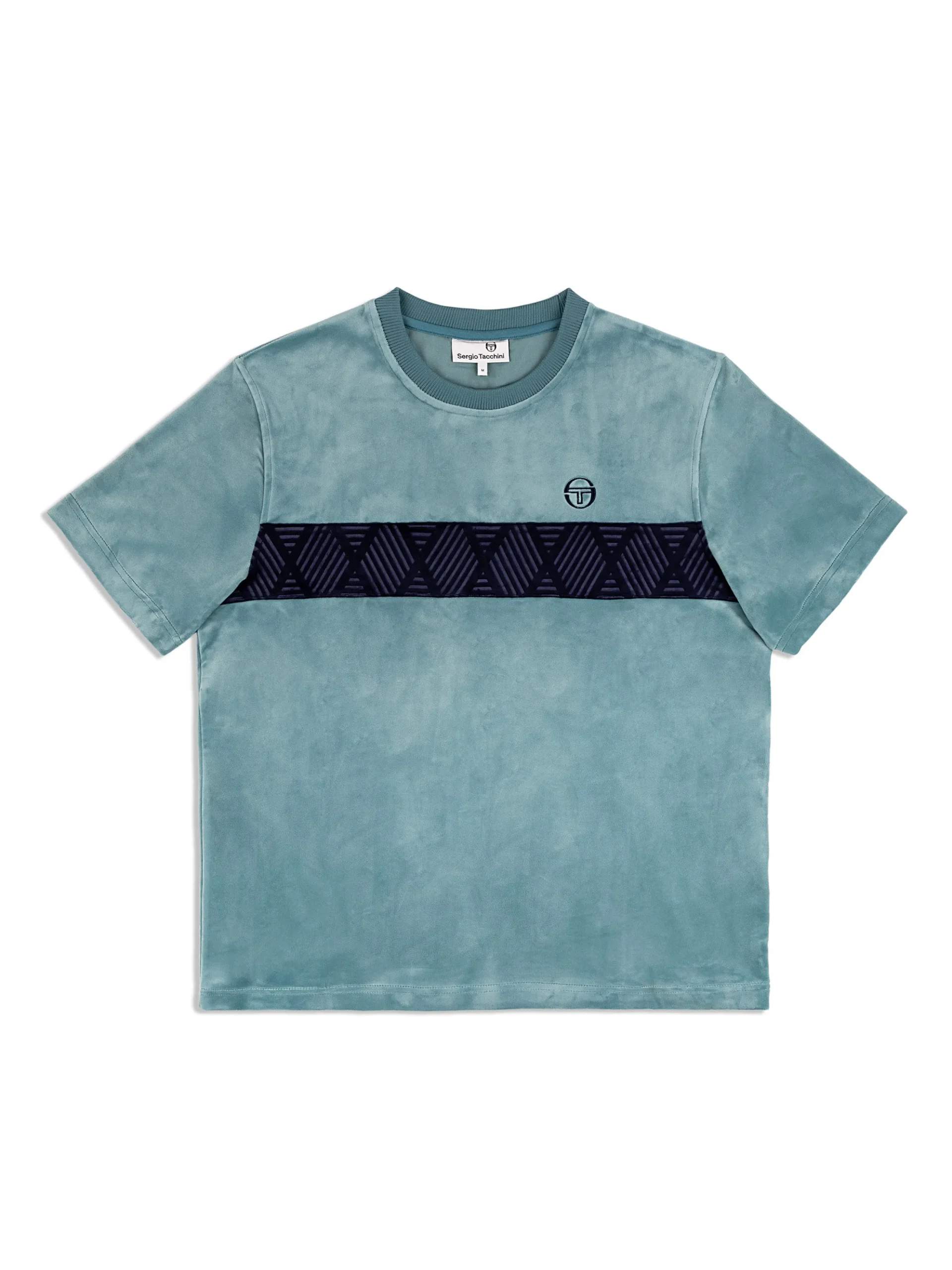 Sergio Tacchini Debossed Damarindo Velour T-Shirt- LARKSPUR Best