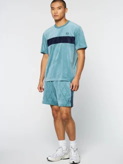 Sergio Tacchini Debossed Damarindo Velour T-Shirt- LARKSPUR Best