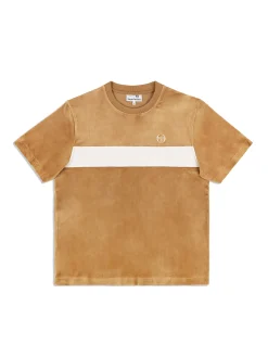 Sergio Tacchini Debossed Damarindo Velour T-Shirt- MEERKAT Sale