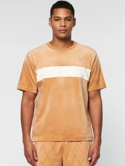 Sergio Tacchini Debossed Damarindo Velour T-Shirt- MEERKAT Sale