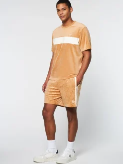 Sergio Tacchini Debossed Damarindo Velour T-Shirt- MEERKAT Sale