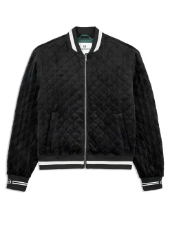 Sergio Tacchini Fasano Quilted Velour Jacket- BLACK BEAUTY Sale