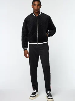 Sergio Tacchini Fasano Quilted Velour Jacket- BLACK BEAUTY Sale