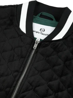 Sergio Tacchini Fasano Quilted Velour Jacket- BLACK BEAUTY Sale
