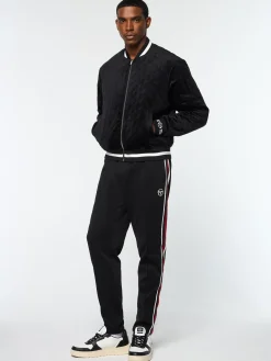 Sergio Tacchini Fasano Quilted Velour Jacket- BLACK BEAUTY Sale