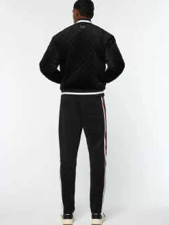 Sergio Tacchini Fasano Quilted Velour Jacket- BLACK BEAUTY Sale