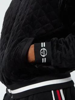 Sergio Tacchini Fasano Quilted Velour Jacket- BLACK BEAUTY Sale