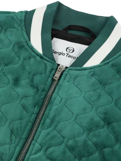 Sergio Tacchini Fasano Quilted Velour Jacket- RAINFOREST Hot