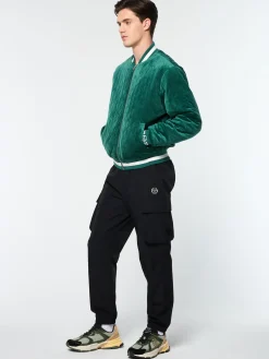 Sergio Tacchini Fasano Quilted Velour Jacket- RAINFOREST Hot