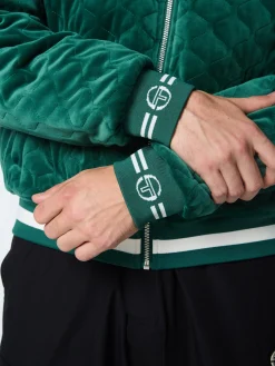 Sergio Tacchini Fasano Quilted Velour Jacket- RAINFOREST Hot