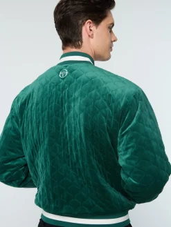 Sergio Tacchini Fasano Quilted Velour Jacket- RAINFOREST Hot