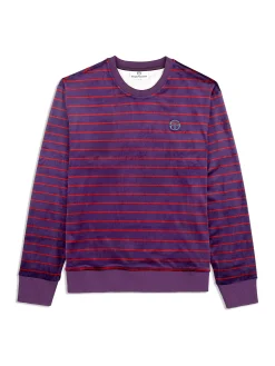 Sergio Tacchini Foggia Velour Crewneck- BLACKBERRY CORDIAL Clearance